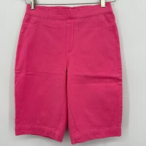 Isaac Mizrahi Live! Bubblegum Pink Bermuda Stretch Pull On Shorts Womens Size 4